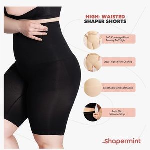 Shapermint Empetua 3X High Waisted Shaper Shorts in Black NWT